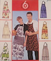 4534 MCCALLS 6 EZ MR. MS FULL SIZE POCKET BIB APRONS PATTERN SM-XL UNCUT